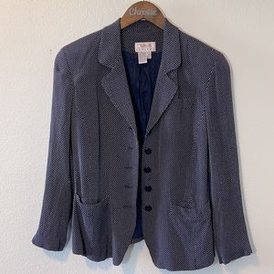 Talbots Polka Dot Blazer Blue Size 4 Petite
